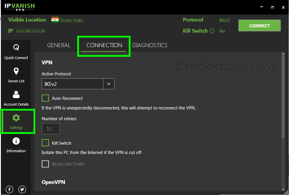 IPVanish VPN 4.1.1.124 Crack With Serial Key Full Version 